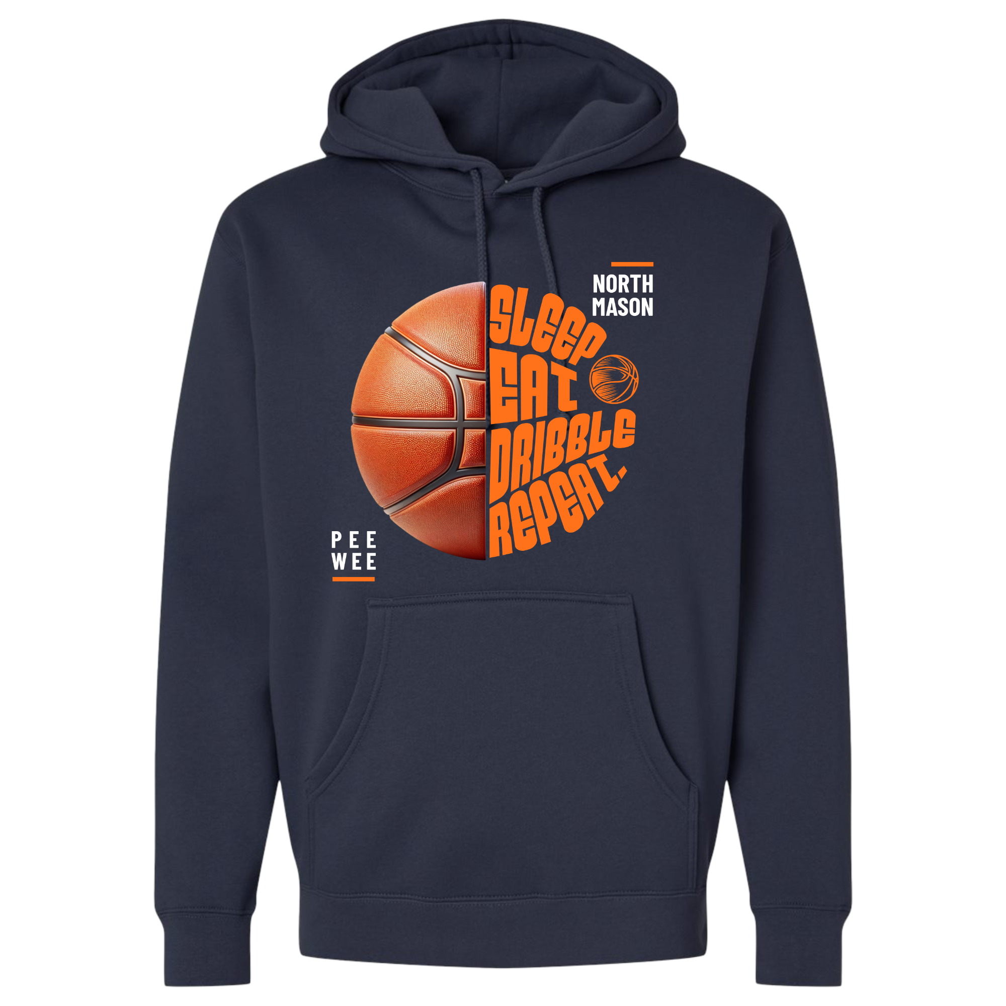 North Mason Basketball Eat Sleep Dribble Repeat Hoodie (Unisex)